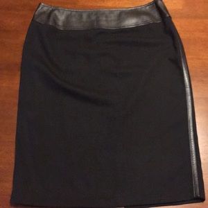 Dolce and Gabbana leather and wool skirt